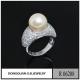 R6208 Elegant Rhodium Plated Wax Pave Plastic Pearl Jewelry