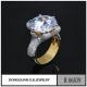 R6839 Two Color Plated 24K Saudi Gold Big Diamond Jewelry Ring