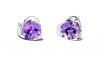 TOLOVES Pendant Crystal Silver Earrings-Purple heart? Amazon 30% discount?B0117973W0