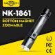 Zoomable Bottom Magnet Rechargeable LED Flashlight (NK-1861)