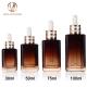 30-50-75-100ml amber clear dropper bottle glass serum essense cosmetic packaging skincare 