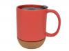 Custom red matte ceramic cork coffee mugs with lid manufacturer