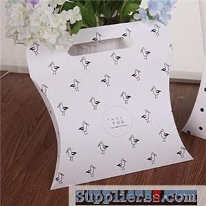 Decorative Paper Pillow Gift Box with Handle