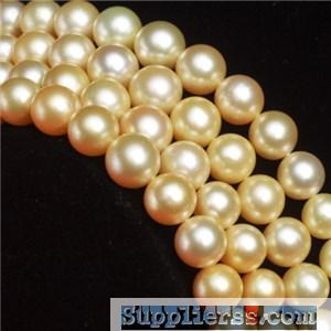 High Purity9-10mm 10-11mm South Sea Genuine Golden Pearl High Luster Necklace No Color Fad
