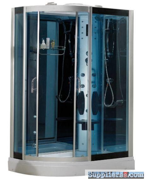 Cheap 2 sided blue glass shower enclosure (Raymond-C)