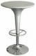 Bistro Glass High ABS Bar Table With Stainless Round Foot Rest