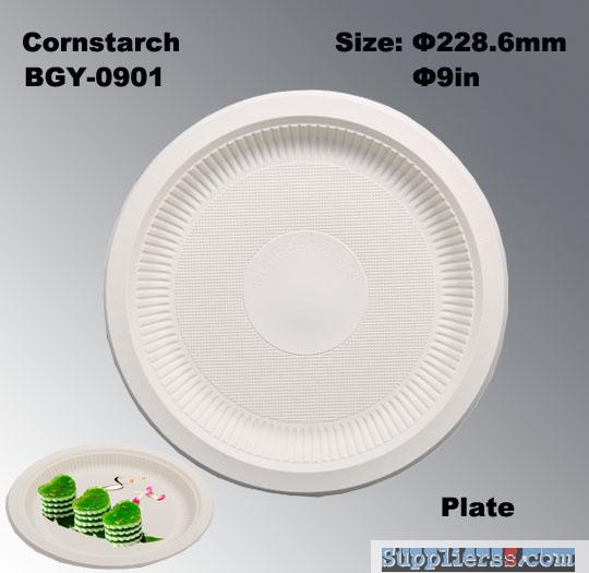 100% Degradation Compostable Cornstarch Eco-Friendly Disposable Tableware Plate Dishes