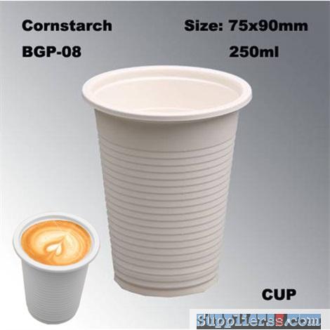 8 OZ Conventional Disposable Biodegradable Cornstarch Hot drinking Cup Coffee Cup
