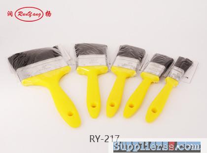 Yellow Plastic Handle Black Bristle Paint Brush