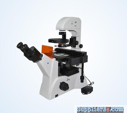 inverted fluorescence microscope equipment with blue, green and UV