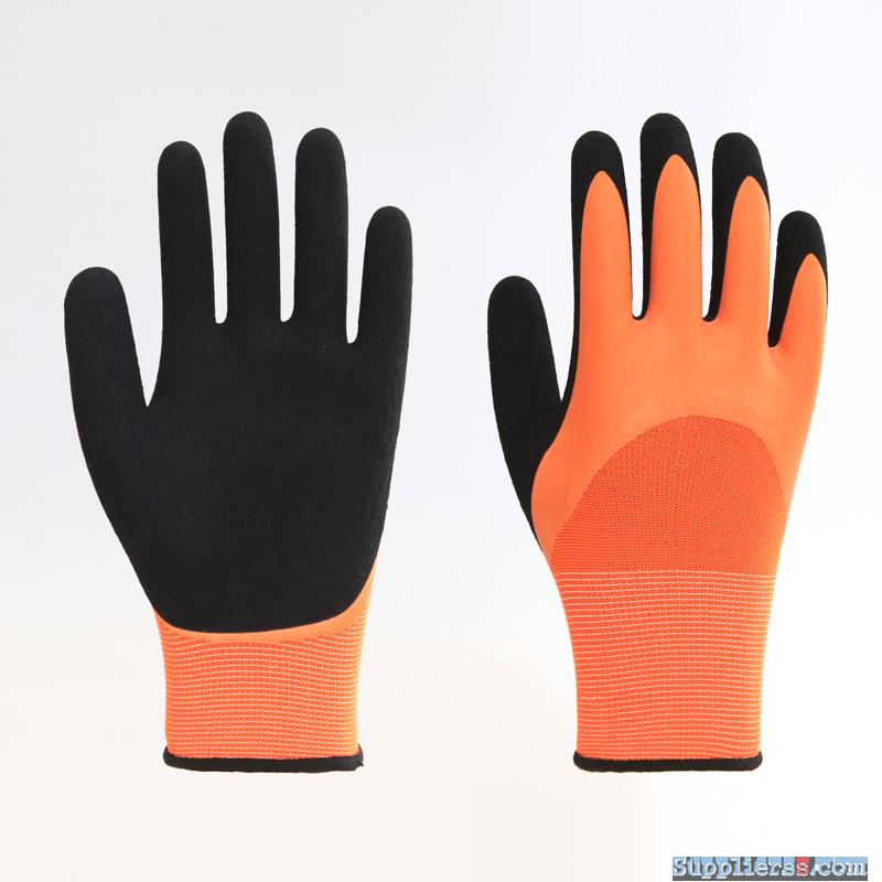 Two-color all-dip nitrile matte work gloves