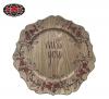 Romantic Plastic Charger Plate with Wood Veneer