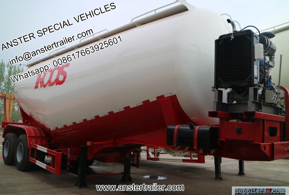 30 40 50 60 m3 Cbm Bulk Pneumatic powder Cement Tanker Trailer with Q235 material
