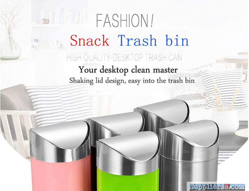 Mini Desktop Snack Trash Bin With Lid For Home and Car