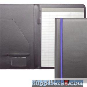 A4 Blue Strips PVC Leather Padfolio
