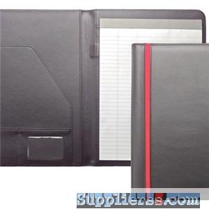 A4 Red Strips PVC Leather Padfolio