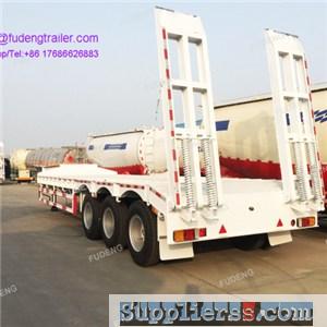 Fudeng 3 axle 50 60 tons lowboy trailer heavy equipment transport low bed truck trailer