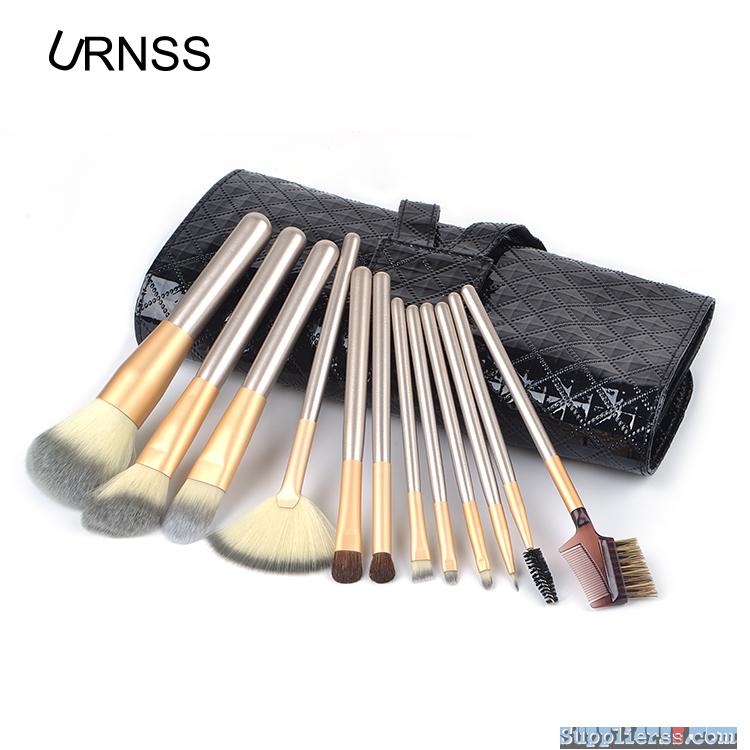 2018 makeup kits Shining 12pcs Makeup Brush Set with leather case
