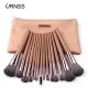15pcs Wooden Handle nylon hair with cosmetic bag private label makeup kits