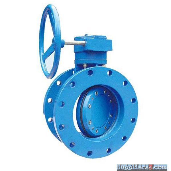 manual operated worm gear cast iron double eccentric butterfly valve
