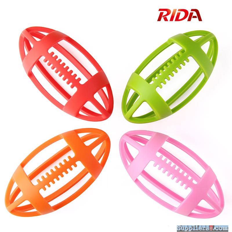 Bright Colors Hollow-out Rugby BPA Free Silicone Baby Teether