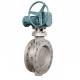 worm gear SS304 SS316 stainless steel triple offset flanged hard seat butterfly valve