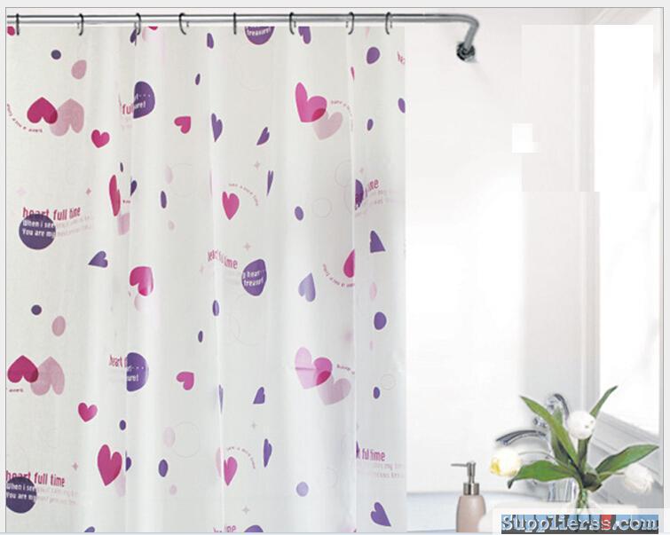 Printing White Plastic Shower Curtain