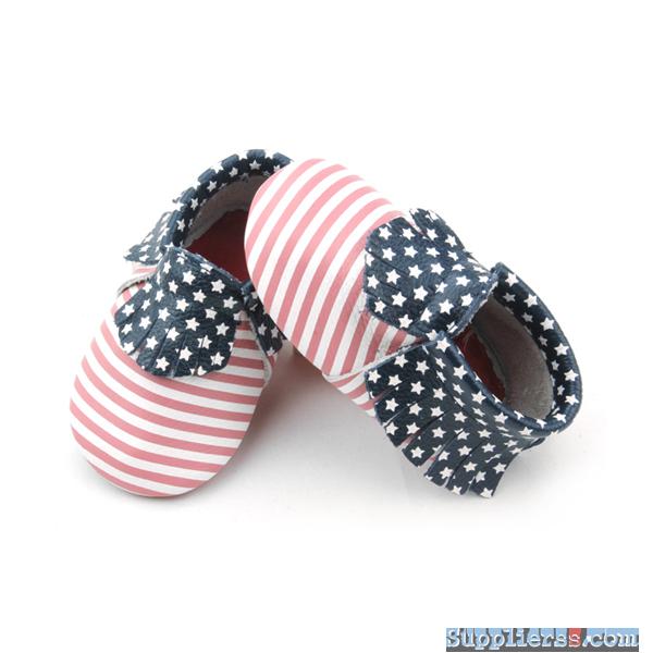 American Stars Stripes Baby Moccasins Freshly Picked