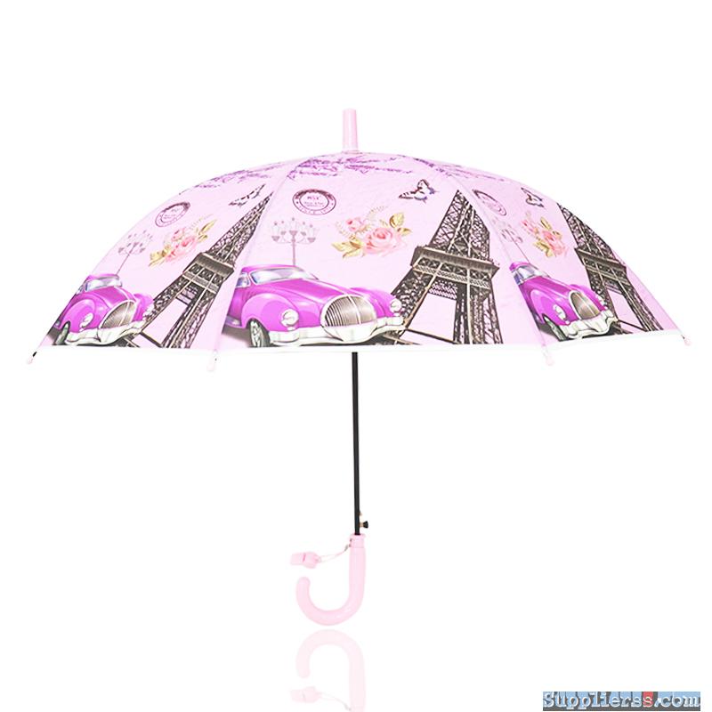 RST cheap promotional Eiffel Tower kid umbrella transparent clear umbrella