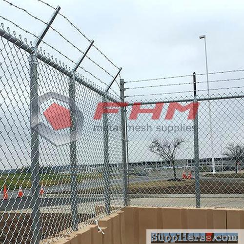 Airport Fence of Galvanized Chain Link Fabric