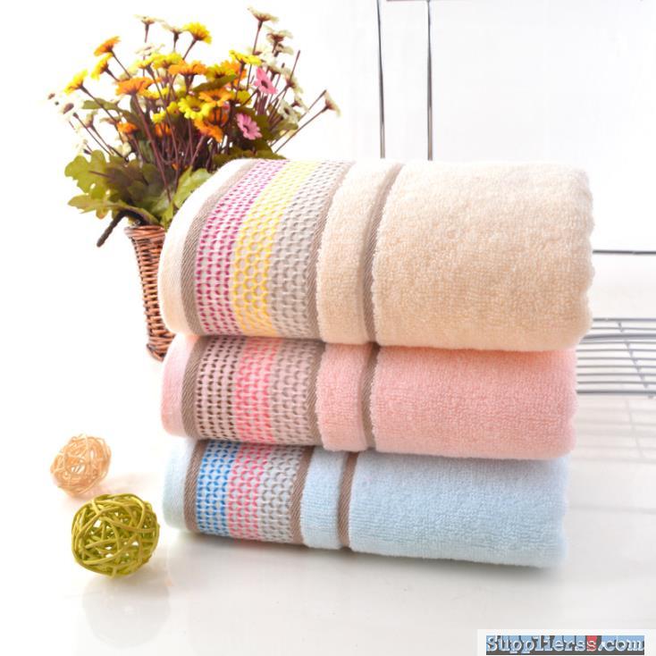 Color strip satin towel