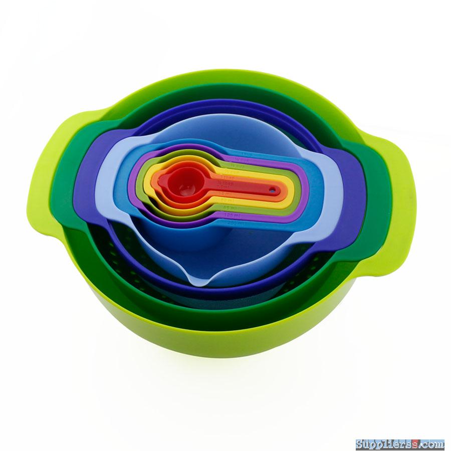 10PCS Colorful Stackable Plastic Mixing Bowl Set