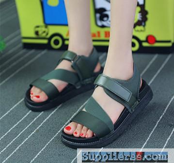 Flat bottom solid color sandals