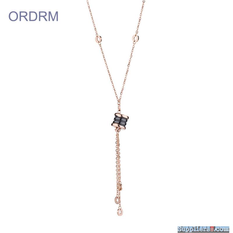 Long Rose Gold Roman Numeral Necklace For Girls