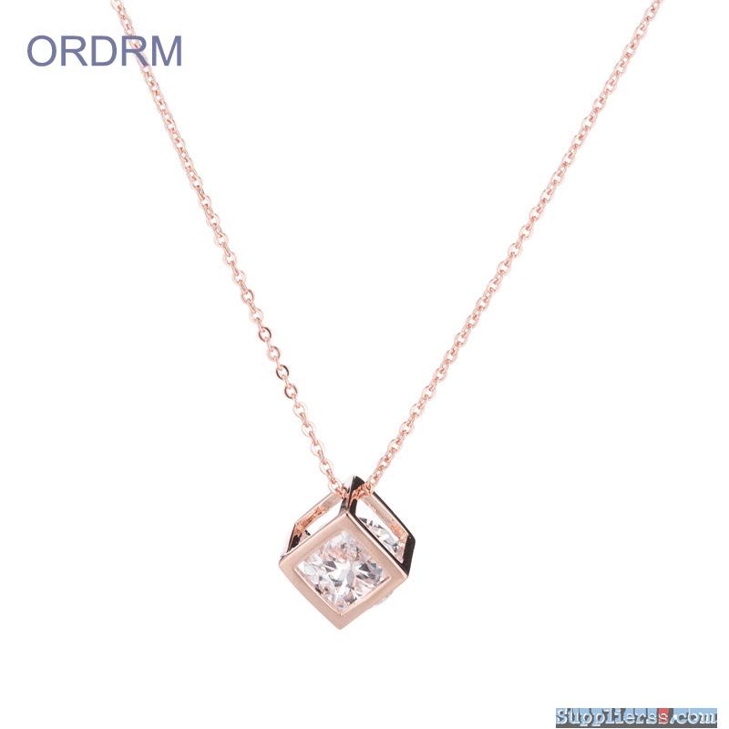 Rose Gold Mom Cage Pendant Necklace With Birthstones