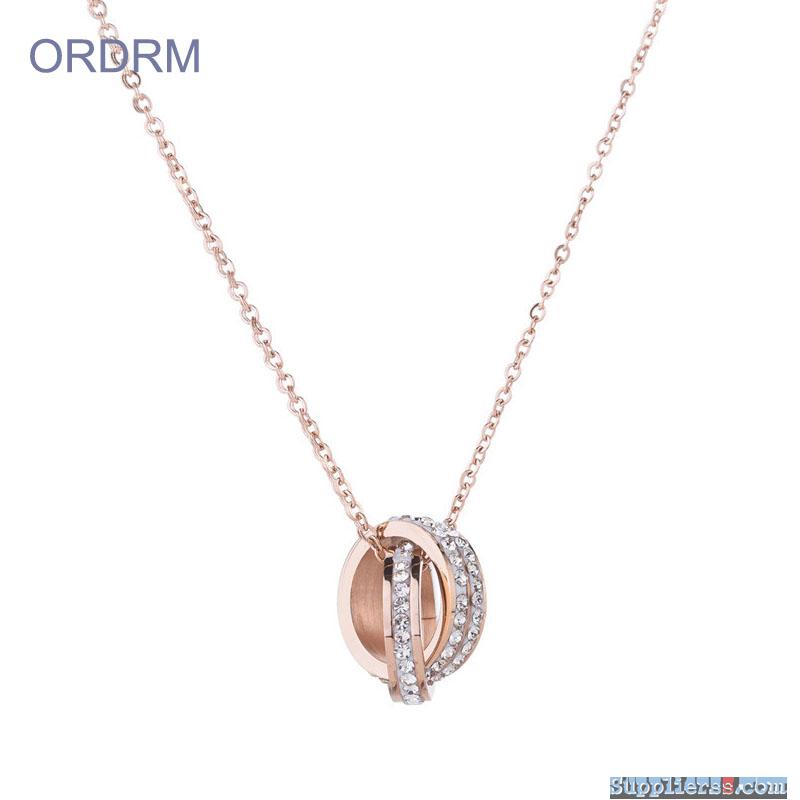 Simple Rose Gold Necklace Chain With Pendant