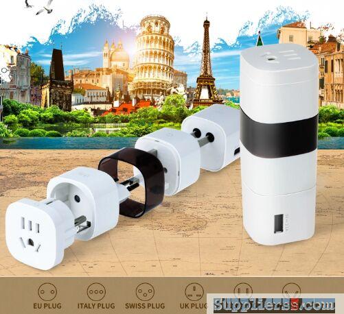 USB electrical plugs & sockets adapter charger with ground protection