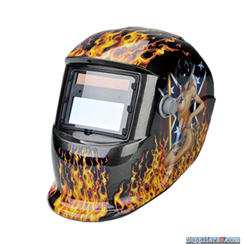 Solar auto-darkening painting welding helmet