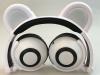 Cartoon Panda Ear EarphonesGlowing Wired Headphones