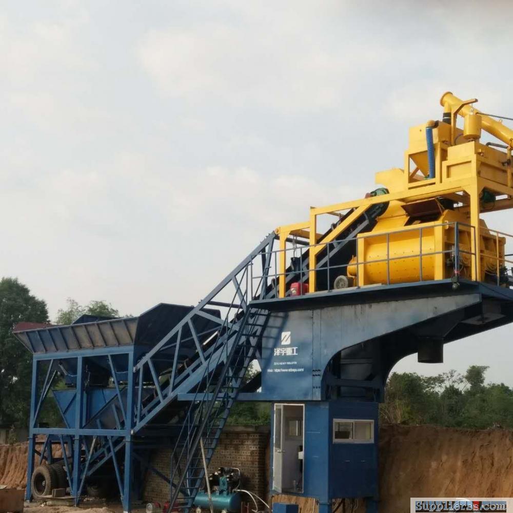 YHZS40 mobile concrete batching plant in Pakistan