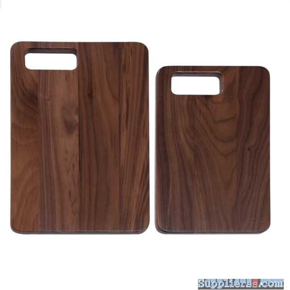 Rectangle walnut wood chopping board with portable hole