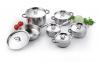 12 Pieces Stainless Steel Cookware Set with Lids