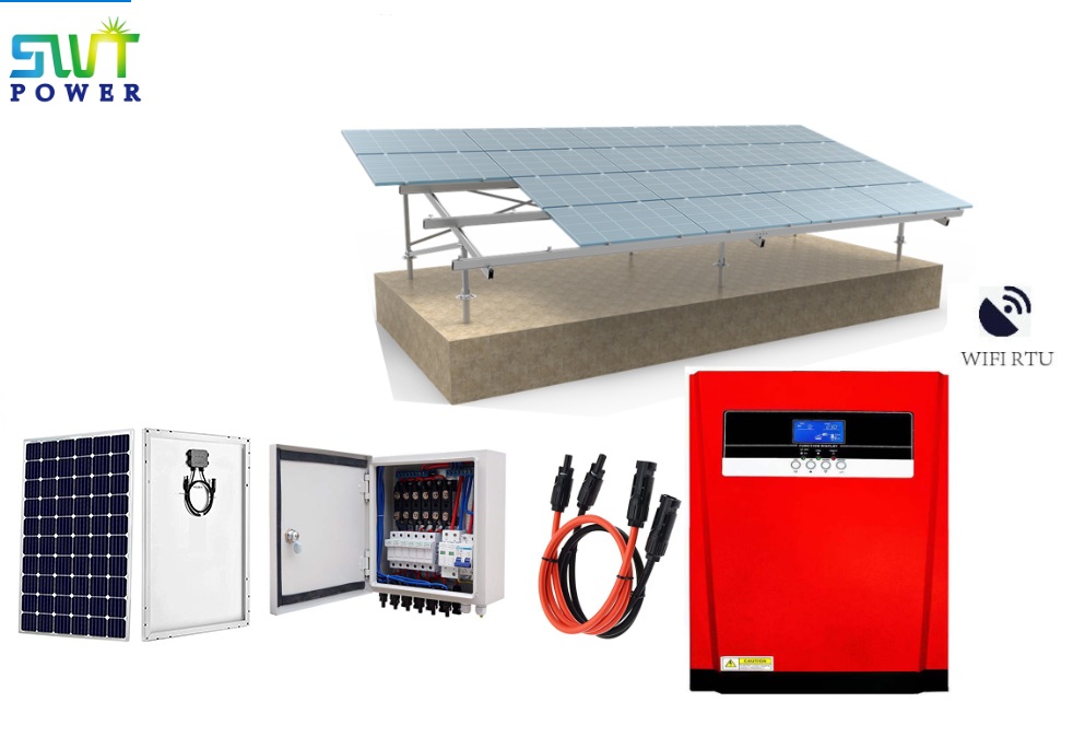 5KW Hybrid Solar System could run without battery with wifi kit for monitoring and control