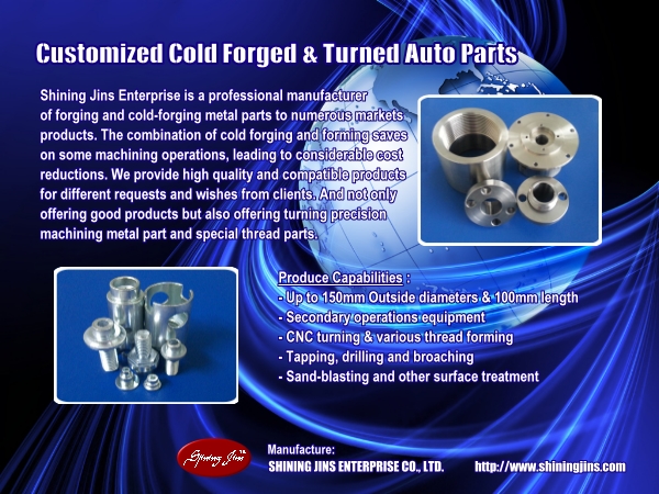 Custom made cold forged and precision machined bolts made in Taiwan