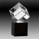 Diamond Cut Bevelled Crystal Cube On Black Crystal Base30