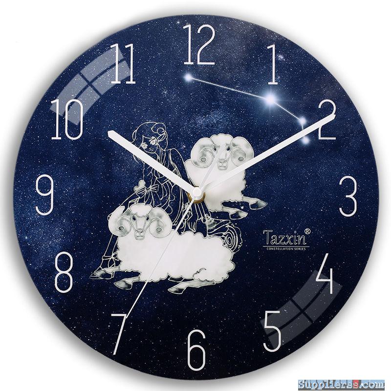 Cheap Modern Home Decoration 12 Constellations Round Wall Clock