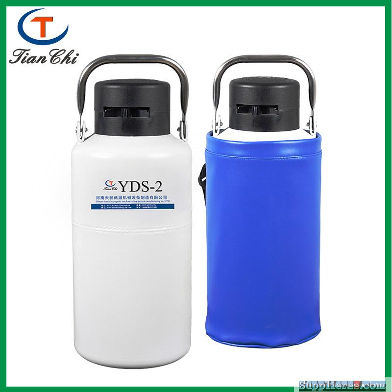 Small liquid nitrogen container 2 liters dry ice tank with protective cover five-year warr