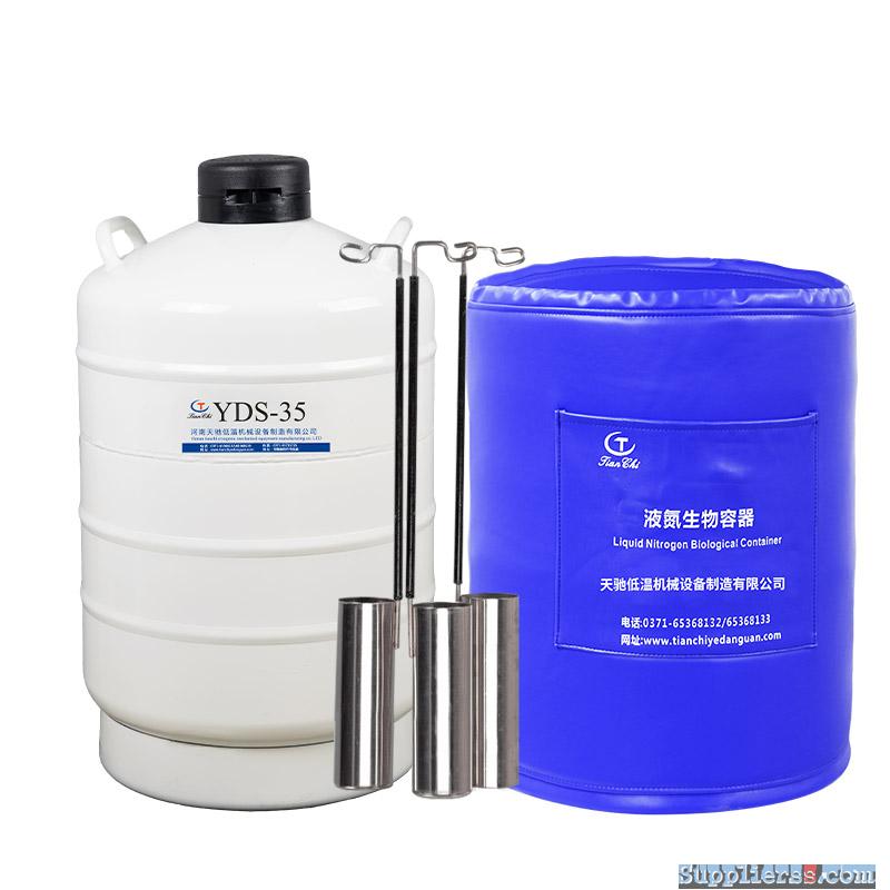 Artificial insemination semen container portable nitrogen storage flask