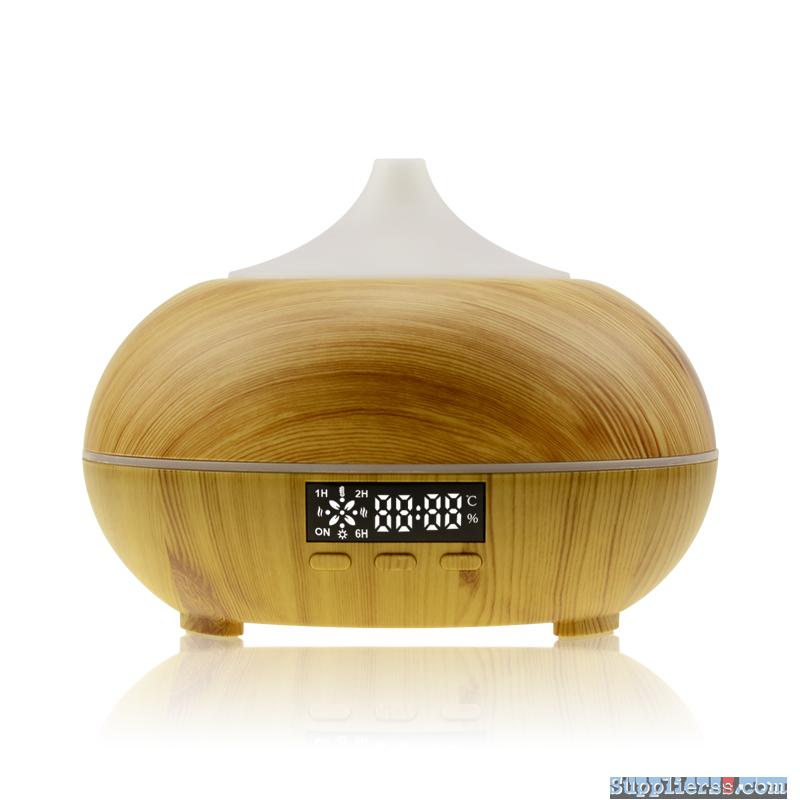 Wood Grain Smart Humidifier Essential Oil Diffuser with Temperature and humidity induction