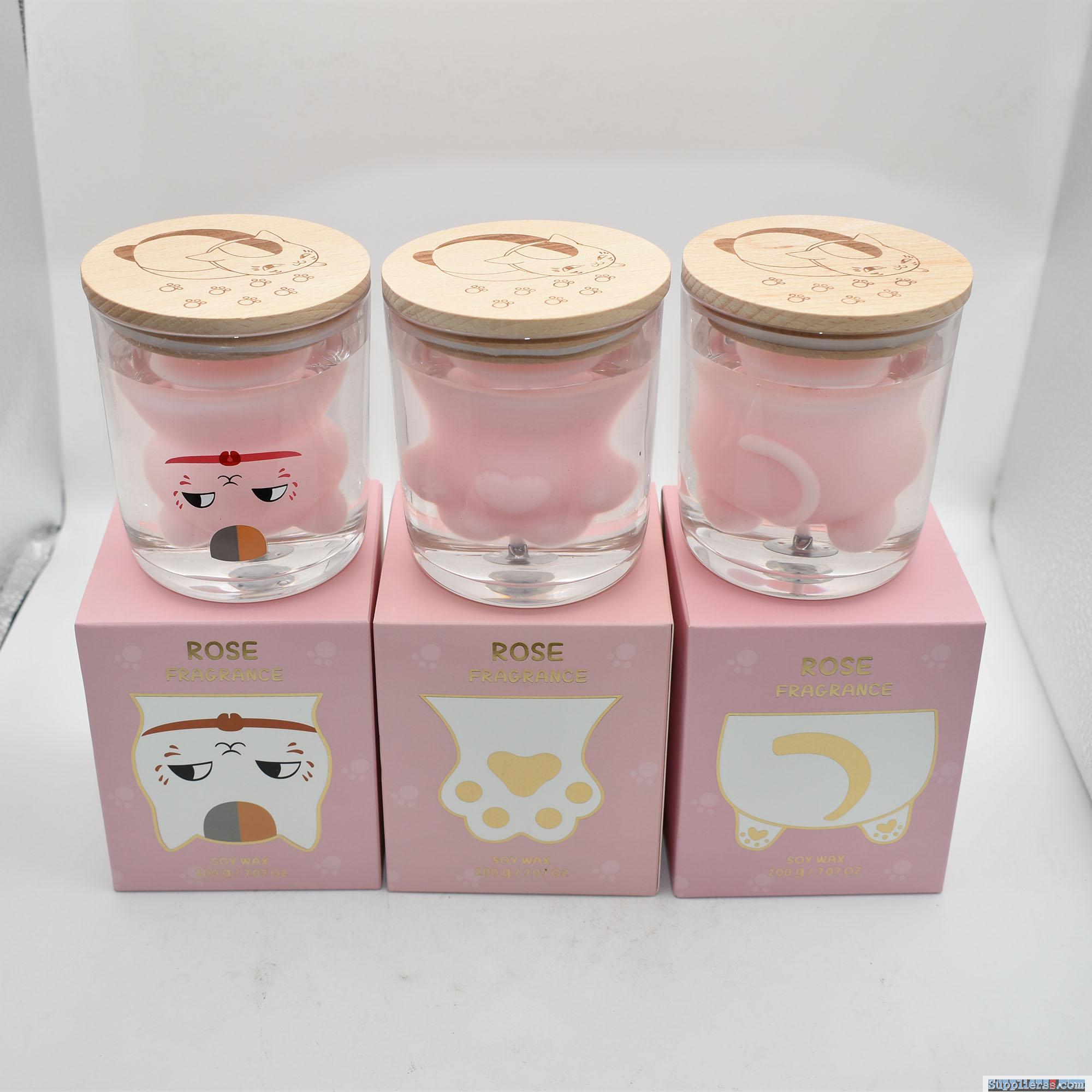 Jelly wax cat paw scented candle